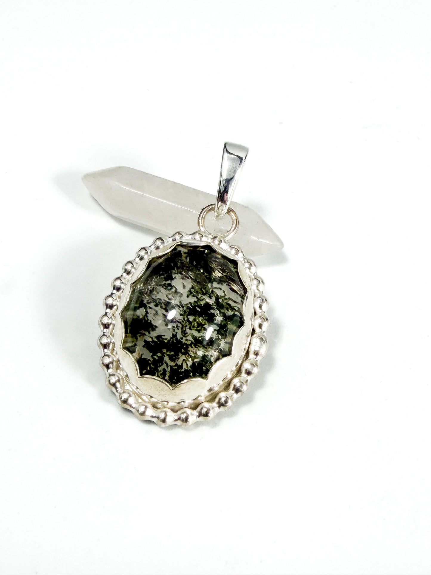 .925 Silver and Garden Quartz Pendant - One of a Kind