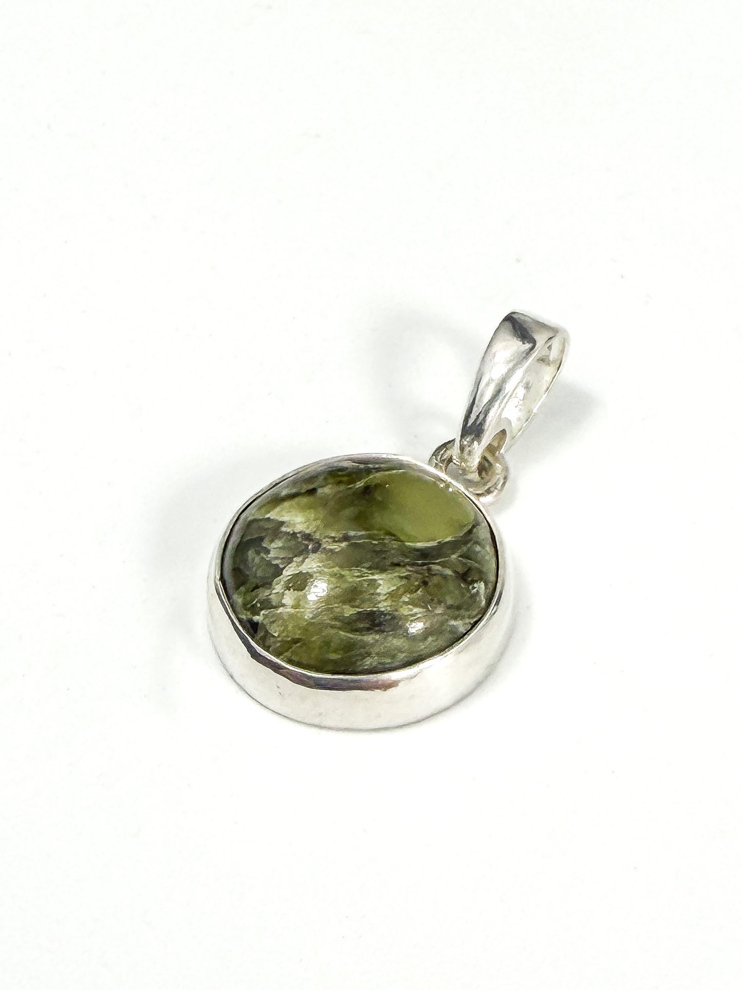 .925 Silver and Bubble Jade Pendant - One of a Kind