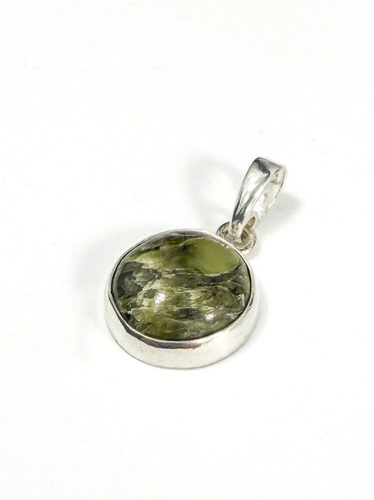 .925 Silver and Bubble Jade Pendant - One of a Kind
