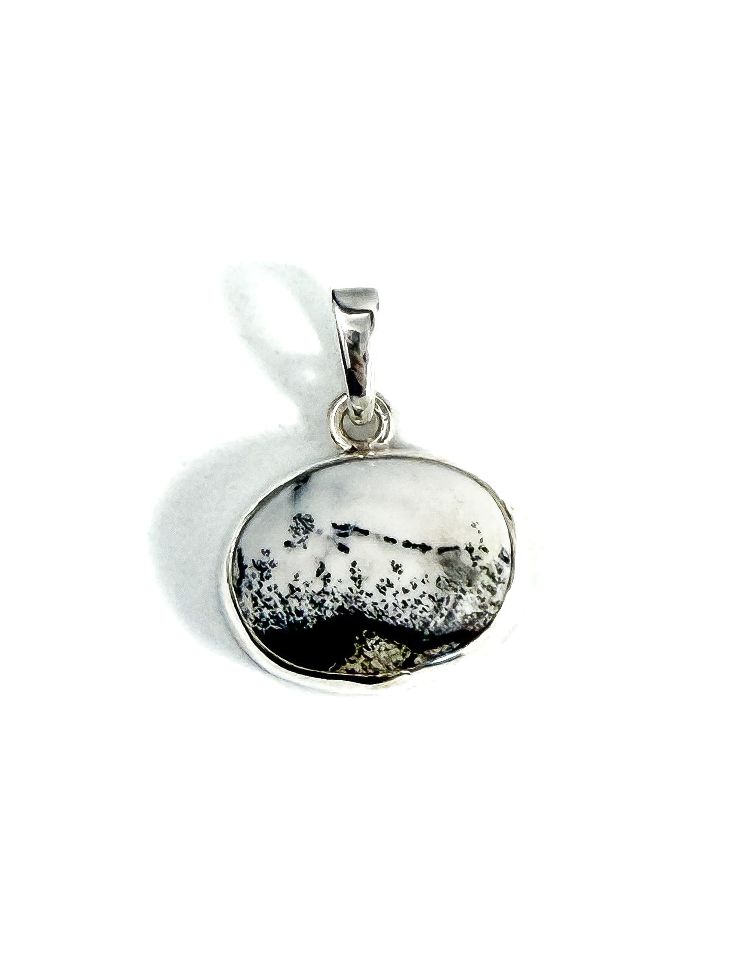 .925 Silver and Dendritic Agate Pendant - One of a Kind