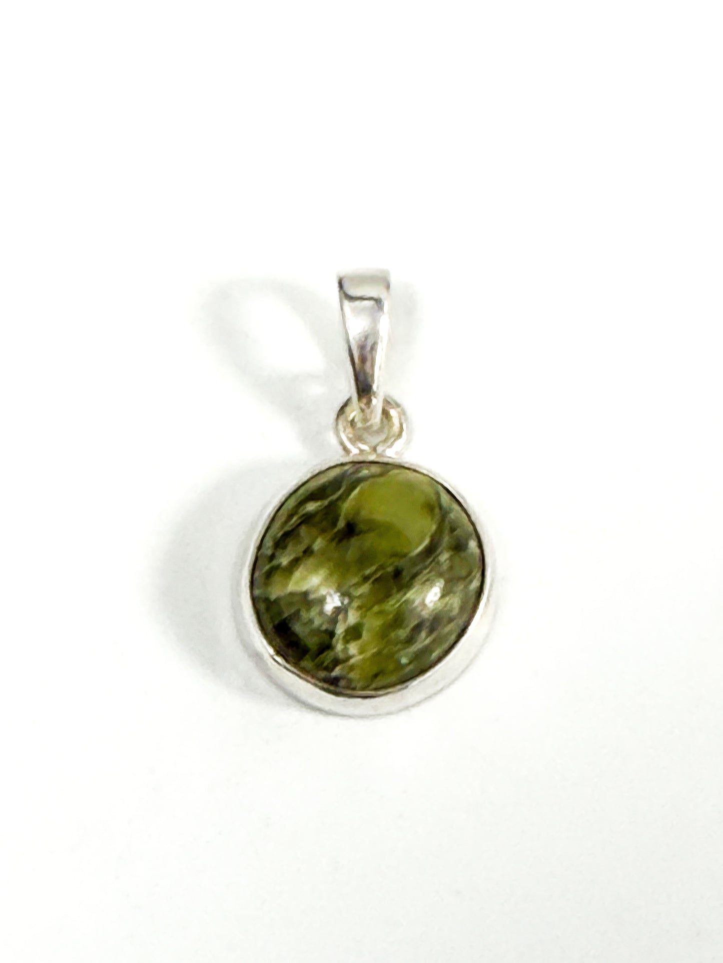 .925 Silver and Bubble Jade Pendant - One of a Kind