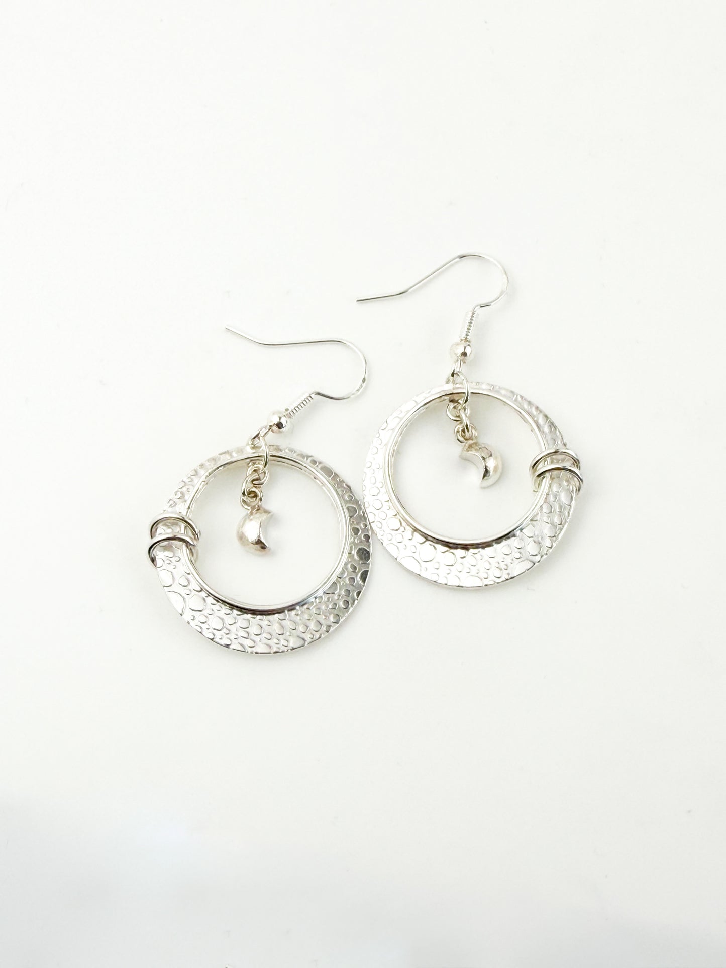 .925 Silver Moon Earrings - One of a Kind
