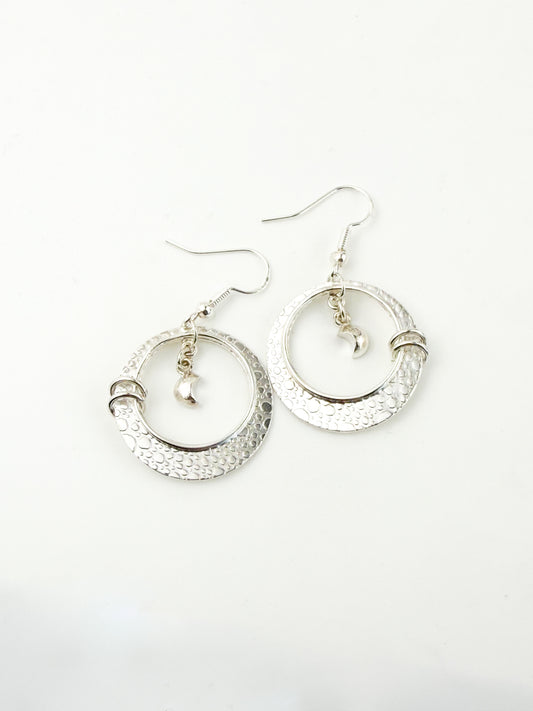 .925 Silver Moon Earrings - One of a Kind