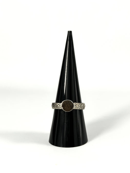 .925 Silver Ebony Wood Ring - One of a Kind size 8