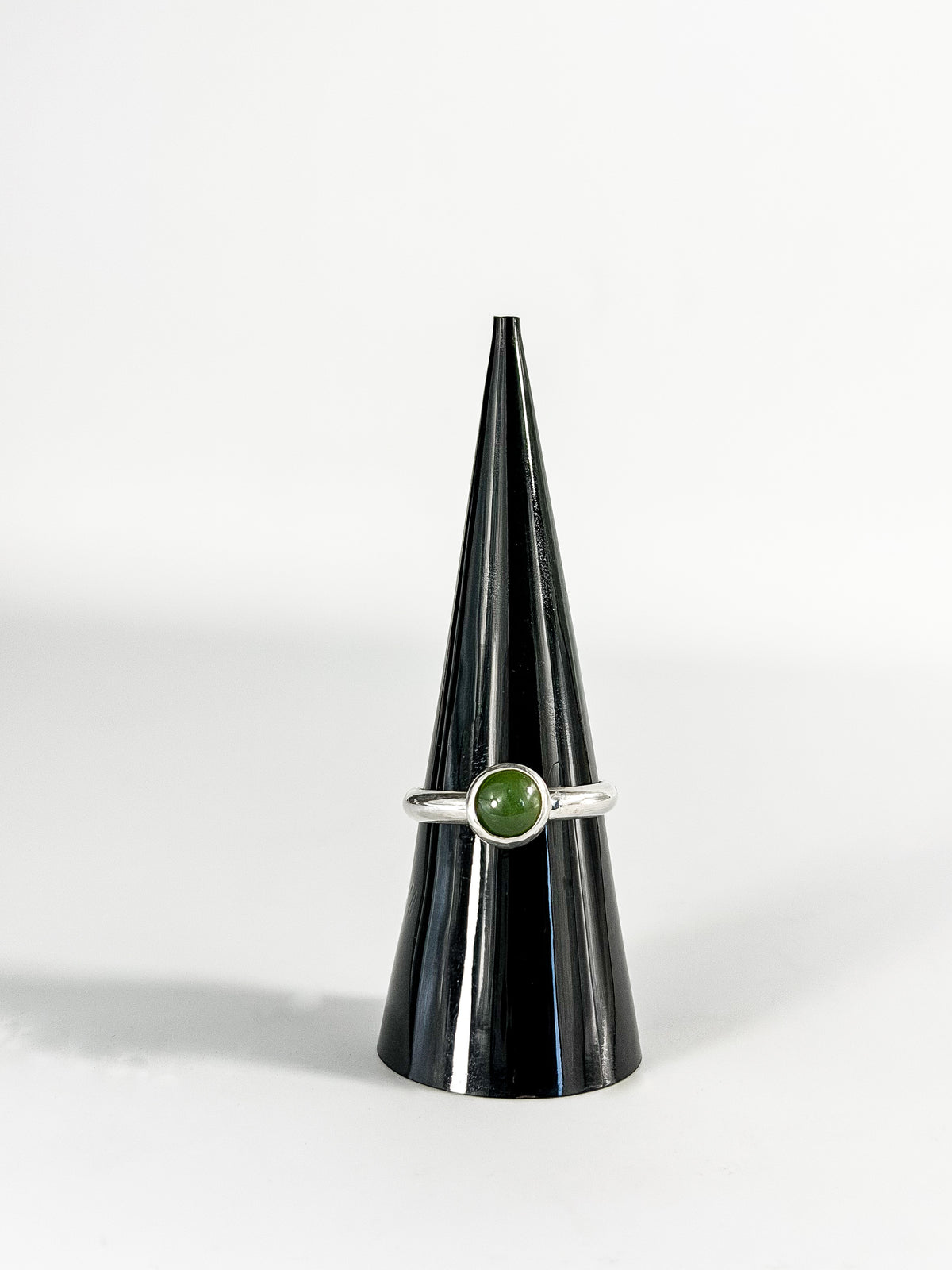 .925 Silver Nephrite Jade Ring - One of a Kind, Size 7