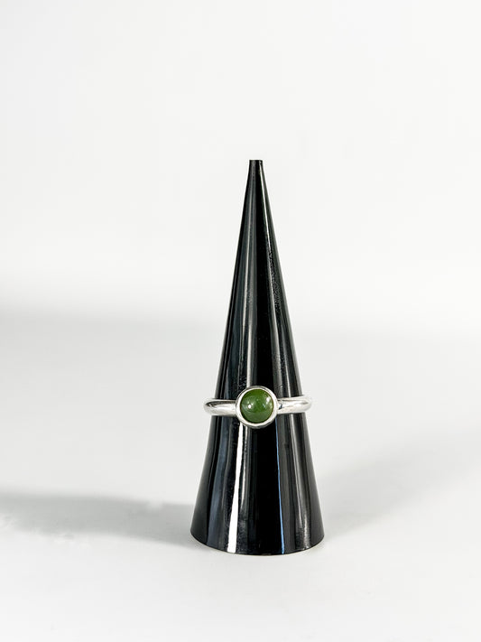 .925 Silver Nephrite Jade Ring - One of a Kind, Size 7