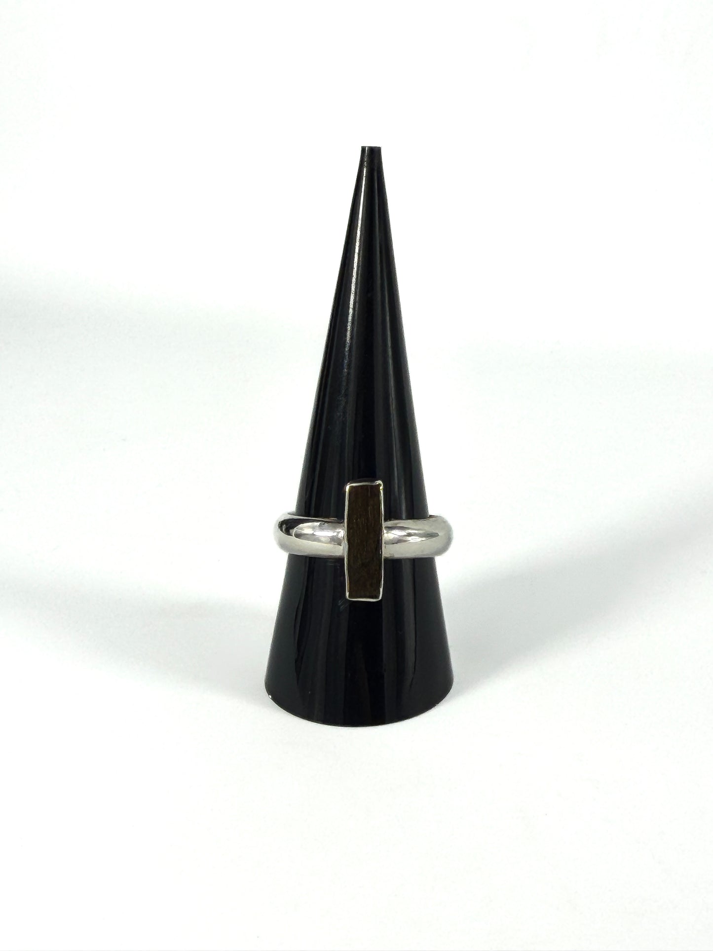 .925 Silver and Ebony Ring  - One of a Kind size 9