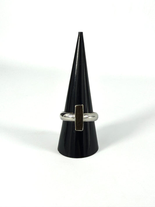 .925 Silver and Ebony Ring  - One of a Kind size 9