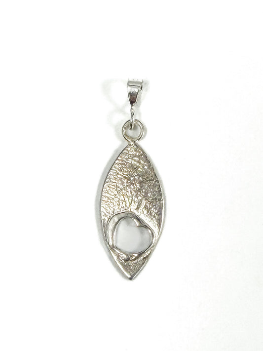 .925 Silver Marquis Pendant with Heart Cutout - One of a Kind